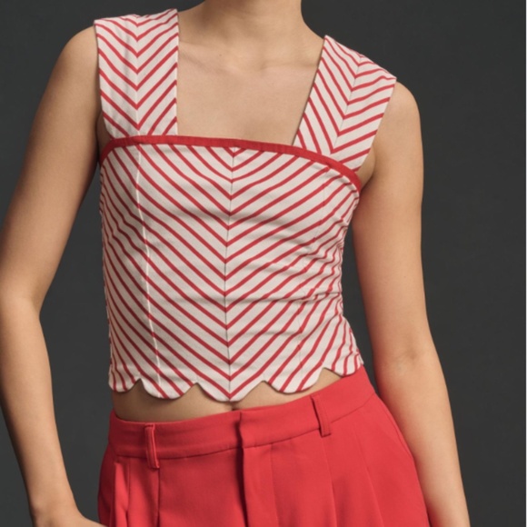 NWOT - Maeve Square Neck Cropped Tee - Picture 1 of 7